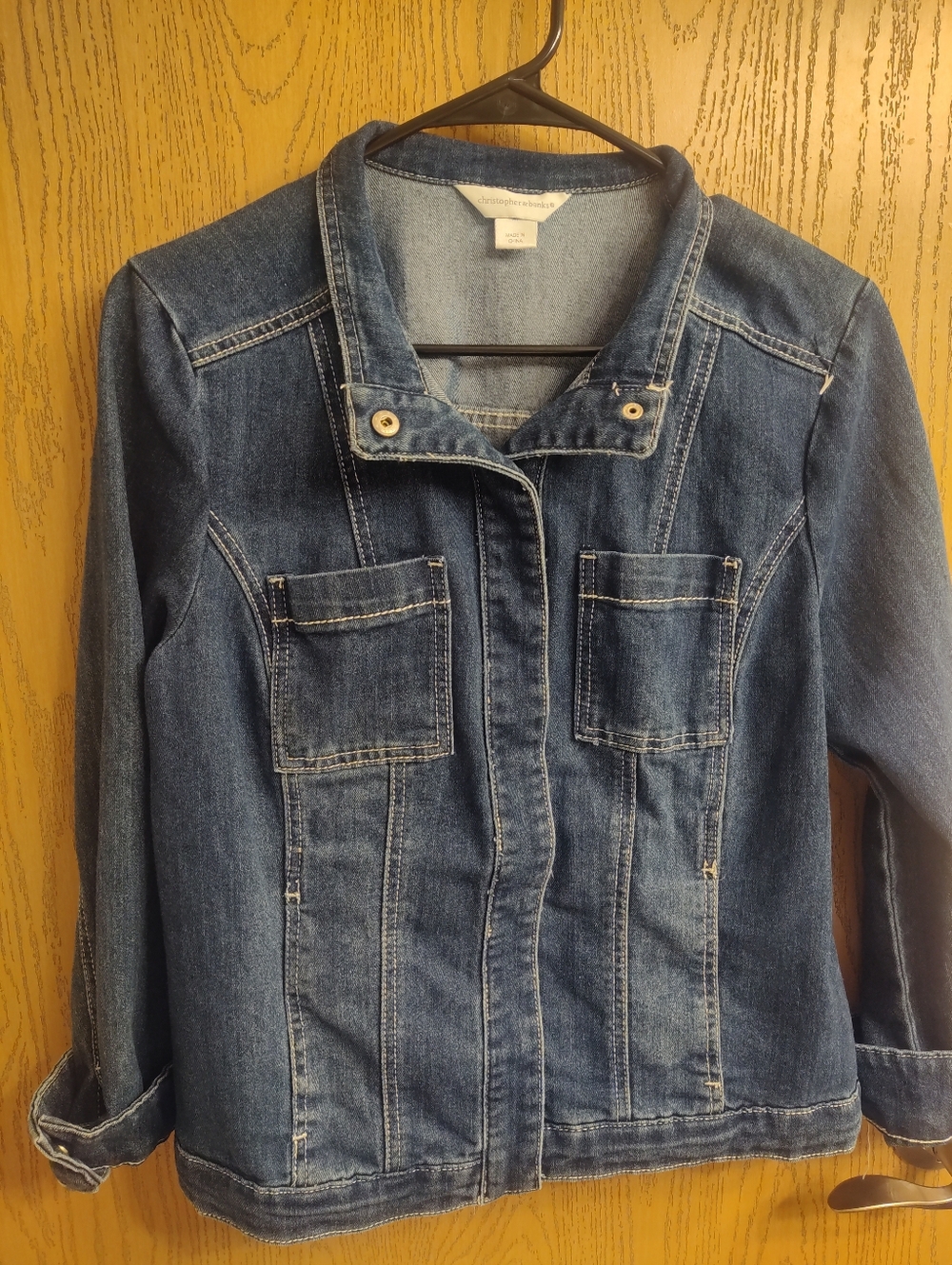 Christopher & Banks Denim Jacket in Medium Blue